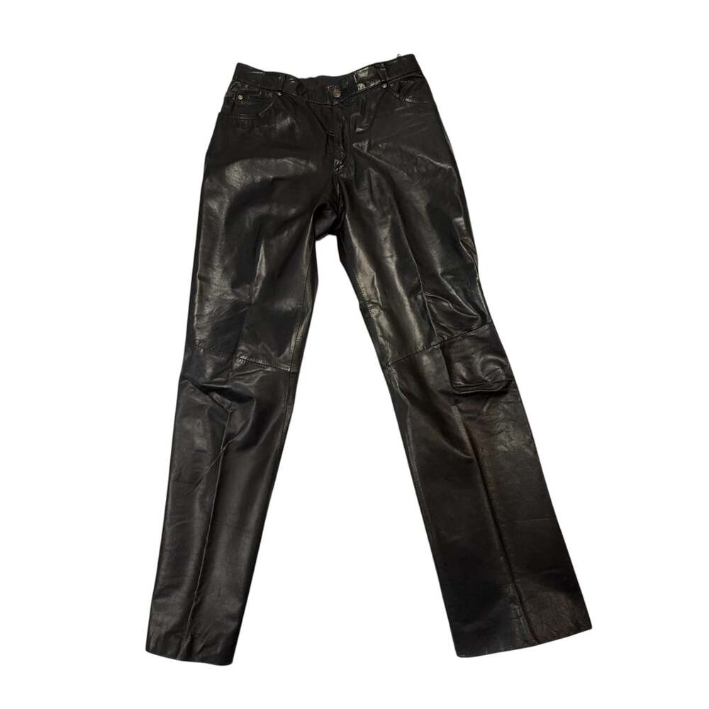 Wilsons Suede & Leather Vintage Black Leather Pants